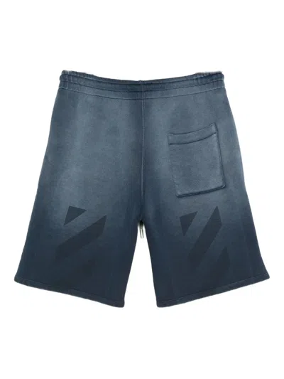 Off-white Drawstring Ombre-effect Shorts In Blue