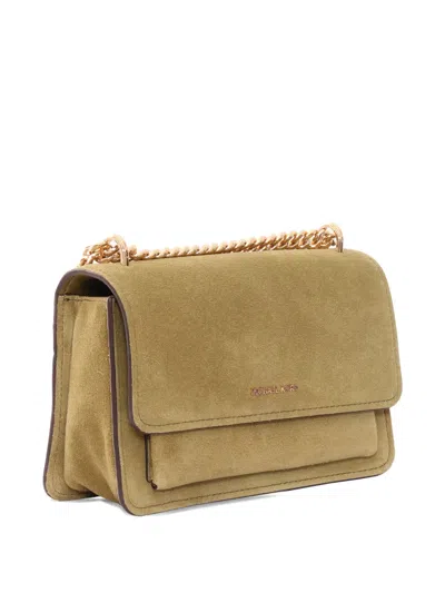 Michael Michael Kors Large Claire Suede Shoulder Bag In Brown