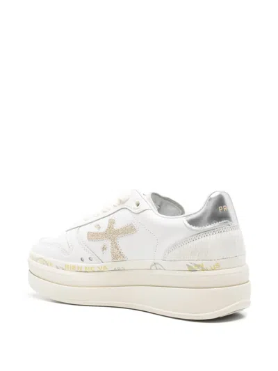Premiata Panelled Sneakers In White