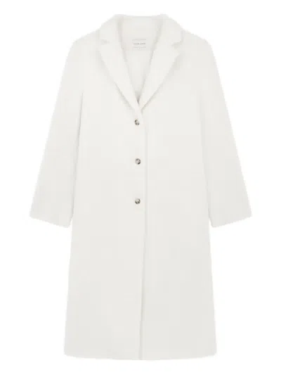 Loulou De Saison Button-fastening Alpaca Wool-blend Coat In White