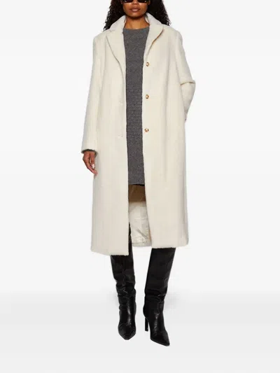 Loulou De Saison Button-fastening Alpaca Wool-blend Coat In White