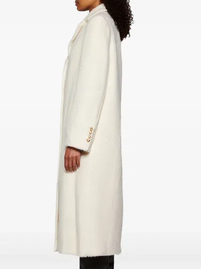 Loulou De Saison Button-fastening Alpaca Wool-blend Coat In White
