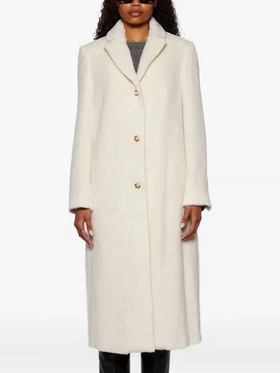 Loulou De Saison Button-fastening Alpaca Wool-blend Coat In White
