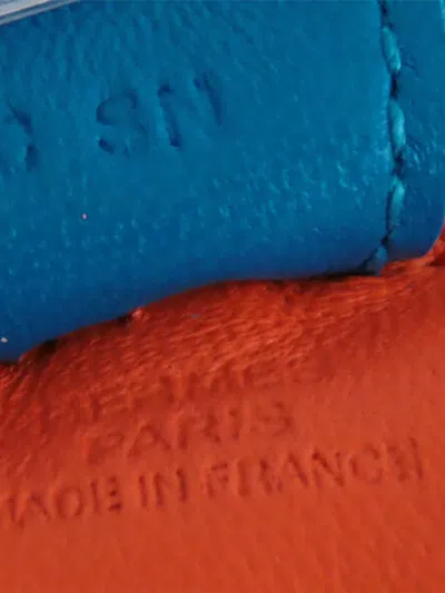 Pre-owned Hermes 2018 Milo Lambskin Grigri Rodeo Bag Charm Pm Key Chain In Orange