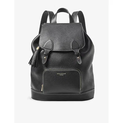 Aspinal Of London Womens Black Hudson Medium Leather Backpack In Black