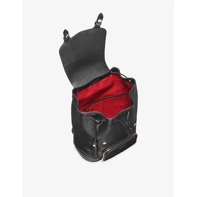 Aspinal Of London Womens Black Hudson Medium Leather Backpack In Black
