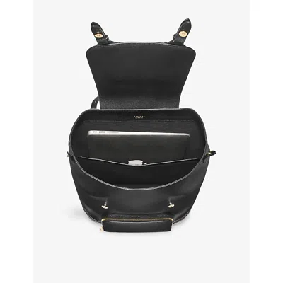 Aspinal Of London Womens Black Hudson Medium Leather Backpack In Black
