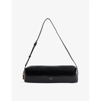 Khaite Kye Glossed-leather Shoulder Bag In Black