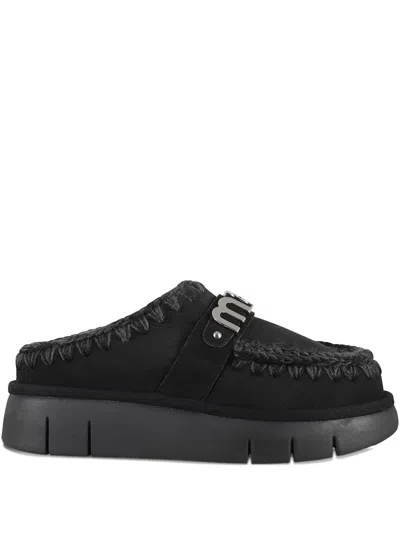 Mou Bounc Clog Metal Logo In Black