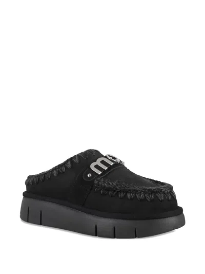 Mou Bounc Clog Metal Logo In Black
