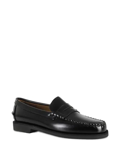 Sebago Classic Dan Leather Loafers In Black