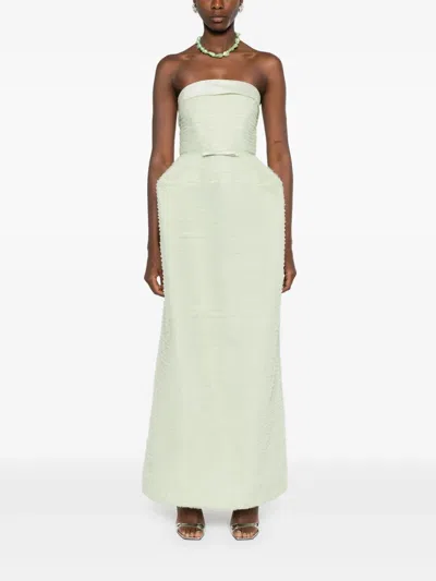 Viktor & Rolf Ruffled Maxi Dress In Green