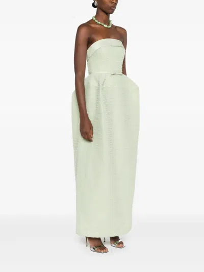 Viktor & Rolf Ruffled Maxi Dress In Green