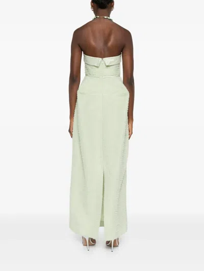 Viktor & Rolf Ruffled Maxi Dress In Green