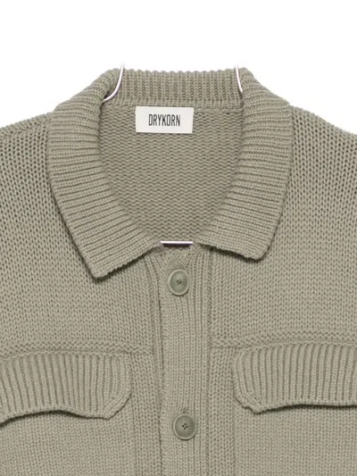 Drykorn Buttoned Patch-pocket Cardigan In Green