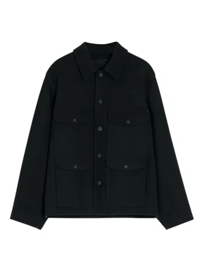 Lemaire Patch-pocket Buttoned Shirt Jacket In Black