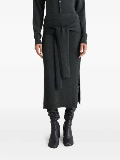 Lemaire Trompe Loeil Skirt Anthracite In Gray