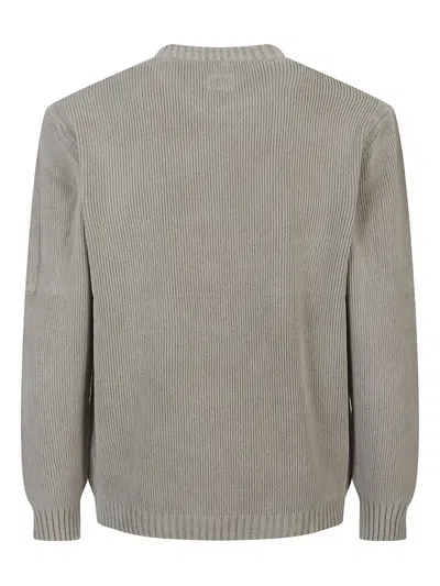 C.p. Company Company Ribbed Knit With Lens Pocket In Gray