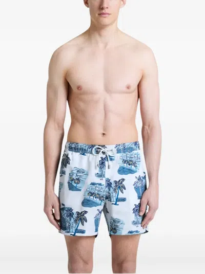 Bluemint Graphic-print Drawstring Shorts In White