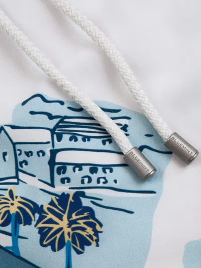 Bluemint Graphic-print Drawstring Shorts In White