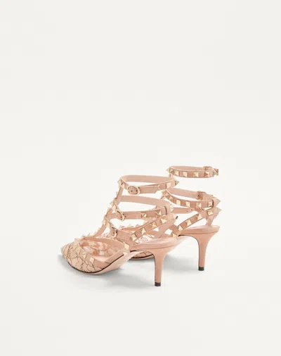 Valentino Rockstud 65 Lace And Suede Pumps In Multi