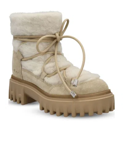 Hogan H700 Shearling-trimmed Suede Ankle Boots In Brown