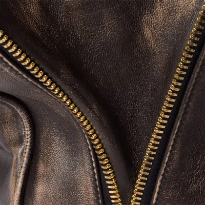 Miu Miu Beau Vintage-effect Nappa Leather Bags In Brown