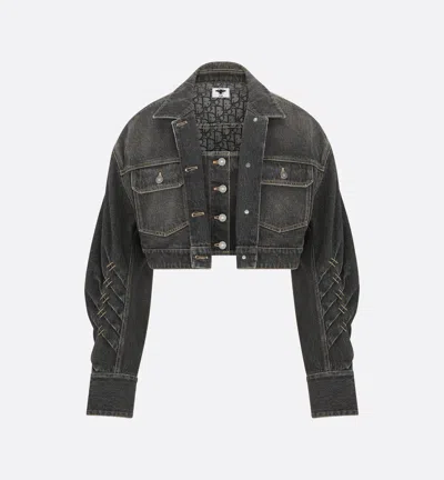 Dior Women Denim Jacket With Bustier Detail In Black