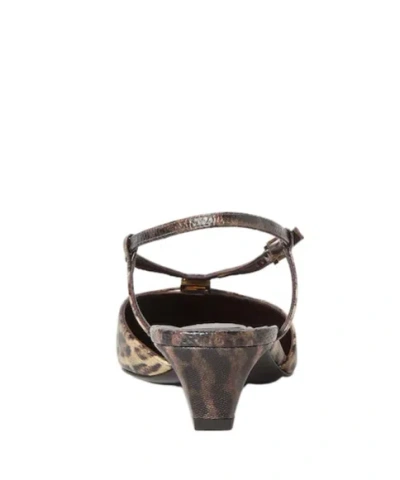 Fendi Low-heel Slingbacks In Printed Karung In Animal Print