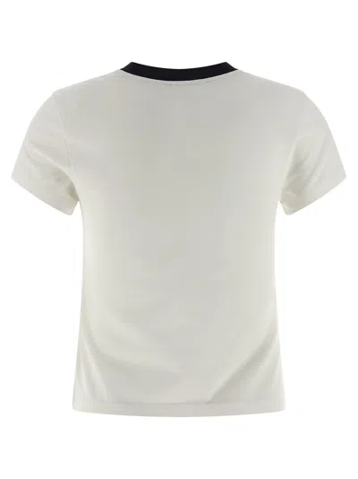 Off-white T-shirt With Embroidered Logo In White