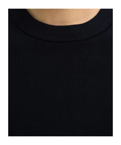Selected Crew Neck Long-sleeved Sweater In Black