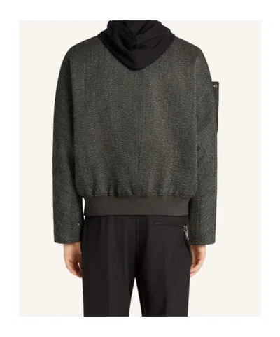 Courrèges Textured Zip-up Jacket In Gray