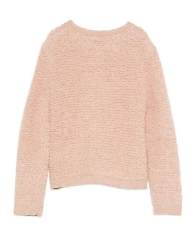 D Exterior Knitted Cardigan With Decorative Buttons In Pink