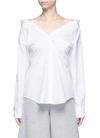 THEORY 'Tamalee' off-shoulder cotton shirt