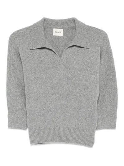 Khaite Shrunken Jo Cashmere Blend Sweater In Grey