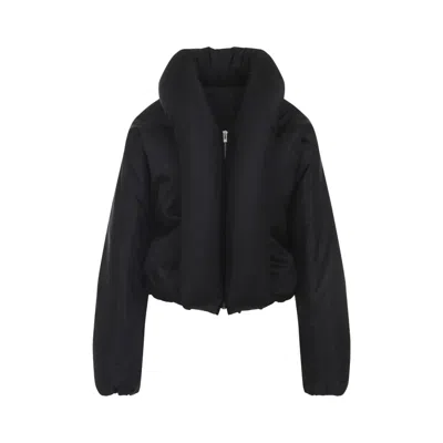 Alaïa Taffeta Padded Bomber Jacket In Black