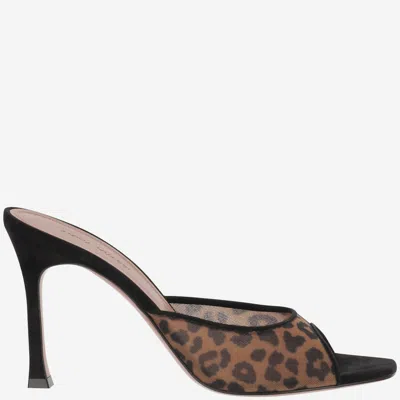 Amina Muaddi Alexa 95 Leopard-print Mesh Mules In Animal Print