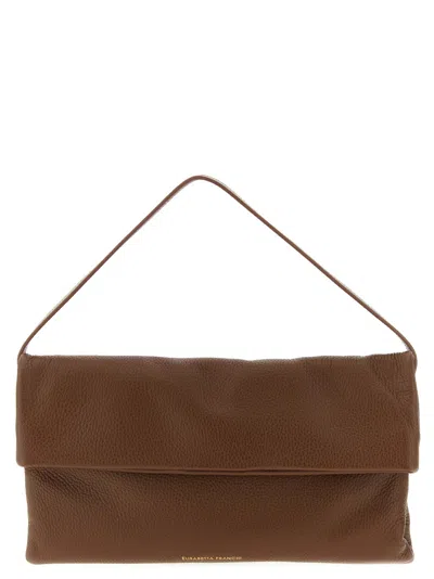 Elisabetta Franchi Signature Shoulder Bag Top Handle In Brown