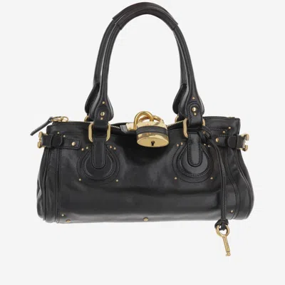 Chloé Paddington Shoulder Bag In Black Leather In Black