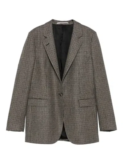 Tagliatore Adrianne Houndstooth Wool Blazer Clothing In Brown