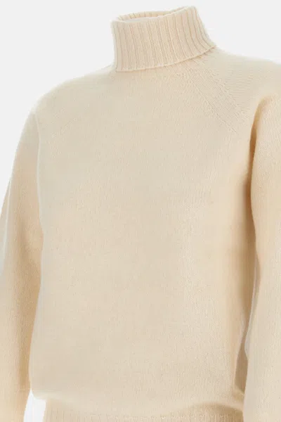 Drumohr White Wool Turtleneck In Neutral