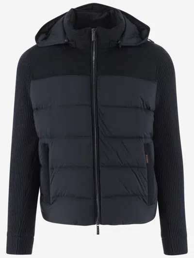 Moorer Men Royal Blue Padded Jacket, Xl Luxury Jackets For Men Darveys In Blue