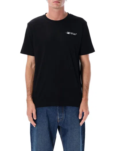 Off-white Back Print Slim Fit Cotton T-shirt In Black