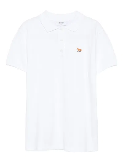 Maison Kitsuné Maison Kitsune 'baby Fox' Polo Shirt In White