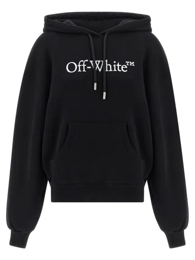 Off-white Big Logo Bookkish Hoodie In Black