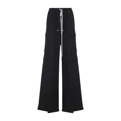 Rick Owens Porterville Wool Cargo Pants With Extra Wide Leg In Black