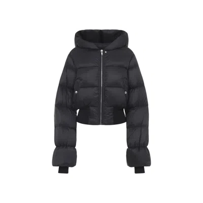 Rick Owens Down Jacket With Hood In Black
