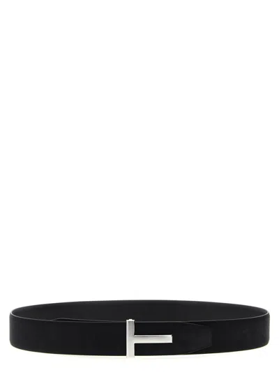 Tom Ford Logo Reversible Belt Belts Multicolor In Black