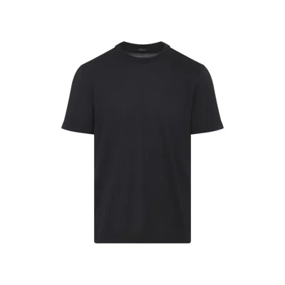 Kiton Short Sleeve Crew Neck T-shirt Design In Black