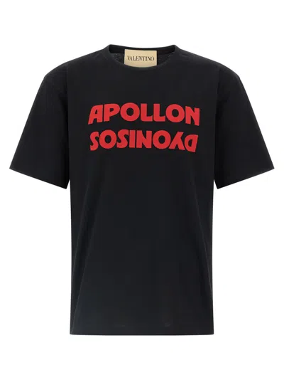 Valentino Garavani Printed Cotton T-shirt In Black